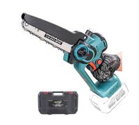 KATSU FIT-BAT 21V Brushless Cordless Chainsaw 8 Inch Handheld Electric Chain Saw, Tool-Free Chain Tensioner, Manual Oil Lubrication System, in Plastic Case, Without Battery 102774