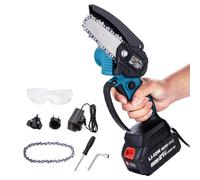 KATSU FIT-BAT 21V Brushless Cordless Mini Chainsaw 4 Inch with 3.0Ah Battery and Charger, Extra Chain, Lightweight Portable for Garden Tree Branches Trimming Pruning Wood Cutting