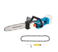 KATSU FIT-BAT 21V Cordless Electric Chainsaw 12-Inch with Extra Chain and Manual Oil Pump, for Garden Trees Wood Cutting, No Battery and Charger 102738