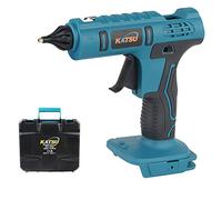 KATSU FIT-BAT 21V Cordless Glue Gun with 25 Pieces Glue Sticks 11mm x 200mm, Packed in Plastic Case, Without Battery and Charger 102461