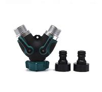 KATSU Garden Hose Splitter, 2 Way Hose Tap Connector, Rubberized Grip Outdoor Y Valve Water Tap Divider Distributor with 2 Hose Tap Connectors for Cleaning and Irrigation
