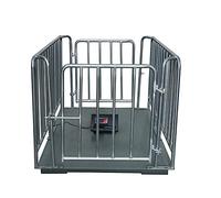 KATSU Heavy Duty Digital Livestock Animal Platform Scale 3000kg 6600lb Capacity With 80cm Height Iron Fences, 1 * 1.5M