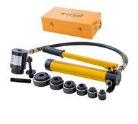 KATSU Hydraulic Knockout Punch 10 Ton 6 Dies 22-60mm Hydraulic Metal Hole Puncher Electrical Conduit Hole-Driver Cutter Kit Tool Set 405193