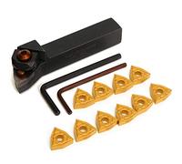 KATSU Indexable Insert Lathe Turning Tool Holder 16X100mm with 10 Inserts WWLNR1616H08 & WNMG0804 Inserts 111100