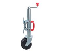 KATSU Jockey Wheel 48mm with 6" Twin Solid Rubber Tyres 750kg Loading Capacity with Bracket Heavy Duty Car Trailer Caravan Couplings Galvanized Steel Top Wind Jockey Wheel