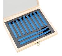 KATSU Lathe Turning Milling Cutting Tool Set 11 Pieces 10mm Cemented Carbide Tip Tipped Brazed Boring Welding Cutter for Lathes CNC Metalworking Engineering 11011810