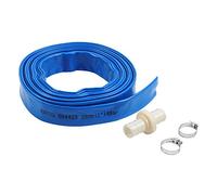 KATSU Layflat Discharge Hose Pipe 10m x 25mm 1-Inch Diameter with 2 Clips and Quick Coupler Connector, Fits Submersible & Other Water Pumps for Draining Pond, Garden Irrigation, Hot Tub, Pool