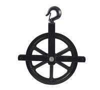 KATSU Pulley Wheel 250mm 10 Inch Gin Hoist Wheel 400KG Loading Capacity Hanging Hand Wheel Rope Pulley Block with Hook for Scaffolding and Construction Lifting