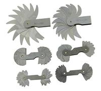 KATSU Radius Gauge Set R0.3-1.5 / R1-6.5 / R7-14.5 / R15-25 / R25-50 / R52-100 Pack of 6 Metal Radius Fillet Gauges Portable Concave Convex Measuring Tool Engineers 40110803