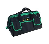 KATSU Small Tool Bag 40 x 23 x 25cm Multi Purpose Durable Double Canvas Tools Storage Organiser Wide Open Mouth with 6 Exterior Pockets 552138