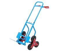 KATSU Stair Climbing Trolley Foldable Hand Truck Cart 200kg 440lbs Load Capacity Heavy Duty Steel with 6-Wheels and Height Adjustable Telescopic Handle, for Cargo Parcel Warehouse Delivery