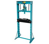 KATSU Tools 10 Ton Hydraulic Workshop Press | Heavy Duty H-Frame Design | Adjustable Height Work Table | Bottle Jack Shop Press | for Automotive, Metalworking & Garage Use | Model 161309