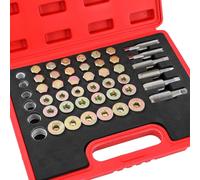 KATSU Tools 114 PCs M13-M22 Oil Pan Thread Repair Kit Sump Gearbox Drain Plug Tool Set with Carry Case