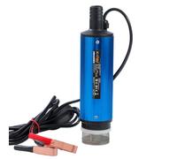 KATSU Tools 12V 60W Diesel Fuel Oil Transfer Pump, 51mm Diameter Aluminum Alloy Submersible Water Pump, 33L/min, with Battery Clamps and Removable Filter for Car Truck Boat