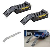 KATSU Tools 2 in 1 Folding Steel Ramps 2 Pack - Heavy Duty Dual-Purpose Loading Ramp - 200 x 23 x 5cm - 500kg Max Loading - Portable - Ideal for Motorbikes, Tractors, Vans, Quadbikes and More