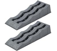 KATSU Tools 2 PCs Caravan Levelling Ramps 4 Ton Capacity Heavy Duty 3 Step Plastic Campervan Motorhome RV Vehicles Kerb Ramps Wheel Blocks Levelers, Grey, 610 x 210 x 120mm