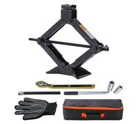 KATSU Tools 2 Ton Car Scissor Jack Kit, Car Lift Labor-Saving Wind Up Lifting Jack with Lug Wrenches, Portable Tyre Changing Kit in Storage Bag, Ideal for SUV Auto Repairing 161106