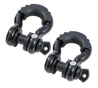 KATSU Tools 2PK 3/4" D-Ring Shackle 4.75 Ton (9500 lbs) Capacity Heavy Duty Galvanized Towing Shackles, Use with Tow Strap or Winch Rope for 4X4 Off-Road Truck Vehicle, Black