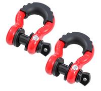 KATSU Tools 2PK 3/4" D-Ring Shackle 4.75 Ton (9500 lbs) Capacity Heavy Duty Galvanized Towing Shackles, Use with Tow Strap or Winch Rope for 4x4 Off-Road Recovery, Red