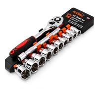 KATSU Tools 3/8 Inch Drive Socket Set 12-Piece, 10-24mm Metric Size