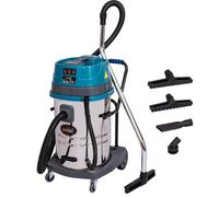 KATSU Tools 3600W 80L Industrial Wet and Dry Vacuum Cleaner - Powerful Triple Motors - 5m Power Cable - Workshop Dust Extractor, Accessories Included, for Indoor and Outdoor Use