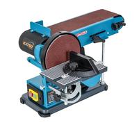 KATSU Tools 375W Bench Belt and Disc Sander - 150mm Disc, 100 x 914mm Sanding Belt, Adjustable Table & Dust Extraction - Ideal for Wood Metal Plastic, Model 100198