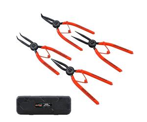 KATSU Tools 4-Piece Snap Ring Pliers Set 7 Inch Internal External Circlip Pliers, CR-V Steel, Non-Slip Handles, for Ring Remover Retaining, in Plastic Case 415726