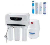 KATSU Tools 5-Stage Under Sink Reverse Osmosis Drinking Water Filtration System, LED Display, Auto-flush, Pump 50GPD, Model 150216