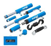 KATSU Tools 7-Pieces Hydraulic Porta Power Kit 10T 4T Car Auto Body Frame Repair Hook Puller Pusher Ram Set, in Steel Carry Case, for Automotive Repairing, Garage