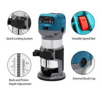 101750 KATSU Electric Hand Trimmer Wood Laminator Router Joiners Tool Euro Plug
