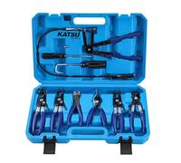 KATSU Tools 9-Piece Flexible Hose Clamp Pliers Set, Automotive Long Reach Spring Wire Clip Plier Remover Kit, Fuel Oil Water Hose Auto Tools