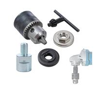 KATSU Tools Angle Grinder Attachment Adapter M14 Female to M10 Male Thread Converter with 10mm Drill Chuck & Flange Nuts, Fits Core Bits, Grinding Discs, Polishing Pads and More