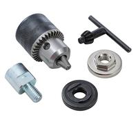 KATSU Tools Angle Grinder Attachment Adapter M14 Female to M10 Male Thread Converter with 10mm Drill Chuck & Flange Nuts, Fits Core Bits, Grinding Discs, Polishing Pads and More