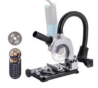 KATSU Tools Angle Grinder Clamp Stand 115/125mm, Heavy Duty Cast Base, Aluminum Alloy Bracket, 45 Degree Clamp Angle, with 11 Cutting Discs, Vacuum Hose and Dust Bag 105442