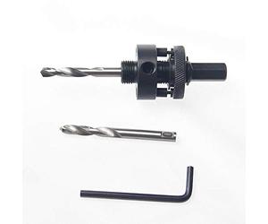 KATSU Tools Bi-Metal Hole Saw Arbor Adapter 32-152mm - Hex Shank Mandrel with 2PCS HSS Pilot Drill Bits, Core Drill Holder for Wood, Metal & Plastic, Model 122296