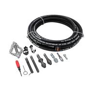 KATSU Tools Blockage Removal Kit 8mm x 3M, Drain Cleaning Cable Drill Attachments, Multi Descaling Cutters and Drain Chain, for Sink, Toilet, Drain Unblocking 318726