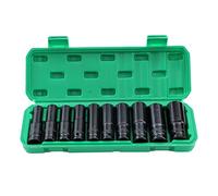 KATSU Deep Impact Socket Set 1/2 Inch Drive 10PCs, 10mm-24mm Mertic Automotive Trucks Tractors Engines Repairing DIY Mechanic Tool (Budget) 420444