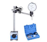 KATSU Tools Dial Indicator with Magnetic Base and 22 Pieces Indicator Points Set, 0-1.0" Tester Gauge, 0.001" Precision, Fine Adjustment, Measuring ToolKit in Storage Case 401111