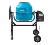 KATSU Tools Electric Concrete Mixer 180L - 800W Heavy-Duty Cement Mortar Mixing Machine with Cast Iron Ring Gear, Pedal Drum Lock & Tipping Wheel, Ideal for DIY and Construction, Model 167346