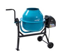 KATSU Tools Electric Concrete Mixer 63L - 220W Portable Cement Mortar Mixing Machine with Wheels, Stand and Tipping Handle, Ideal for DIY and Construction, Model 167340