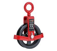 KATSU Tools Gin Wheel 125mm with Swivel Eyebolt Scaffolding Pulley Block Lifting Crane, Heavy Duty Hand Wheel Rope Pulley 182141