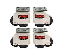 KATSU Tools Heavy Duty Levelling Castors Set of 4, GD-100F, 1500kg Capacity | Cast Aluminum, Retractable Swivel Plate Caster Wheels for Machinery Workbench Welding Table, 5505694