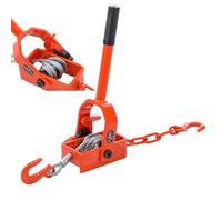 KATSU Tools Heavy Duty Ratchet Cable Puller 1 Ton Capacity Hand Winch, 1.5m x 8mm Steel Wire, 2 Steel Hooks, for Trailer Truck Vehicle Rescue Caravan Recovery 326018