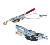 KATSU Tools Heavy Duty Ratchet Cable Puller Winch 5 Ton Capacity, 3.5m x 6.3mm Steel Wire, 3 Steel Hooks, Dual Gear System, for Trailer Vehicle Rescue 326014