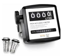 KATSU Tools Mechanical Diesel Fuel Oil Flow Meter Counter 3.5 Bar, 4-Digit