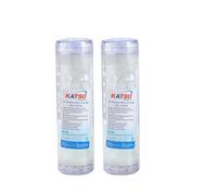 KATSU Tools Pack of 2 Poly Phosphates Cartridge Water Filter Lime Scale Remover, 10" Siliphos Filter Cartridge, Silicophosphate Crystals, Model 150230