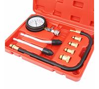 KATSU Tools Petrol Engine Compression Tester Kit 0-300 PSI Cylinder Pressure Gauge Car Diagnostic Tool Set for Cars Motorcycles Trucks with Adapters M10 M12 M14 M18 & Carry Case, Model 449850