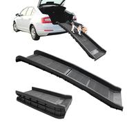 KATSU Tools Plastic Folding Dog Ramp, 68kg/150lbs Capacity, Portable Foldable Lightweight Anti-Slip Pet Ramp, 157 x 40 x 15cm, Black, Model 699901