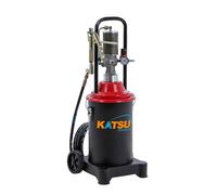 KATSU Tools Pneumatic Grease Pump 12 Litre Portable Air Operated Grease Lubricator with 12ft Hose and Grease Gun, 450 Bar Max Pump Pressure, for Car Truck Machinery
