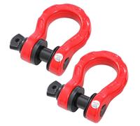 KATSU Tools Tow Shackles 2PK 7/8" Security Pin and Washers, Heavy Duty Galvanized 68,000lbs Break Strength Stronger Than 3/4" D Rings, Use with Tow Strap, Winch Rope for 4x4 Off-Road Recovery, Red